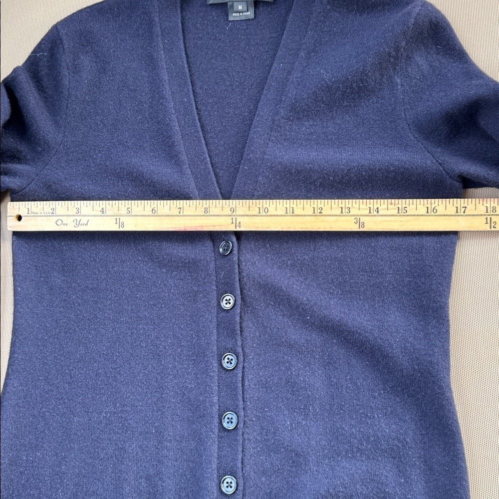 Ralph Lauren Womens 100% Cashmere Black Label Button Navy Cardigan Size Medium - Picture 11 of 13